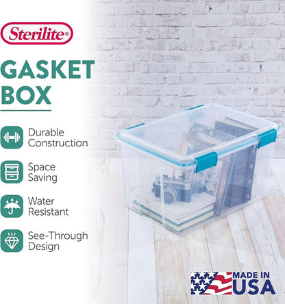 Sterilite 4 Pack Gasket Box, Weather-Resistant Storage Bins - Image 3