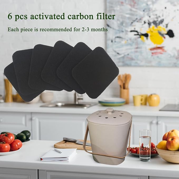 Compost Bin Odor Filters Replacement Oval Activated Carbon Filters - Image 7