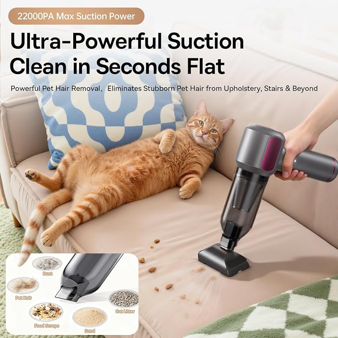 REWONDER Car Vacuum Cleaner High Power, 22000Pa Vacuum Cleaner & 110000RPM Air - Image 3