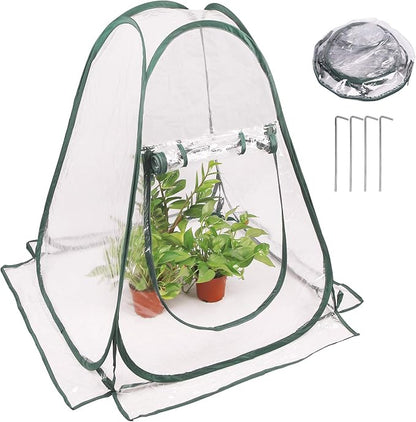 Pop up Greenhouse Cover, Transparent PVC Mini Small Grow Plant House Tent by Awvlvwa