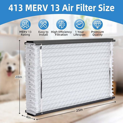 2 Pack 413 Replacement Air Filter, MERV 13 Furnace, Compatible - Image 4