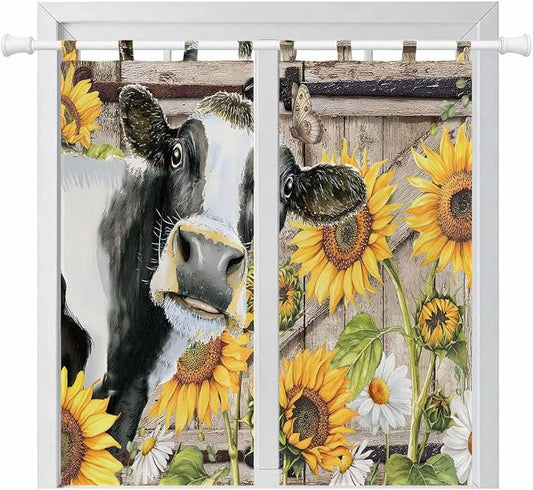 Retro Farmhouse Flower Living Room Curtains 84 Inch Length, Window Curtains Tab by Unknown