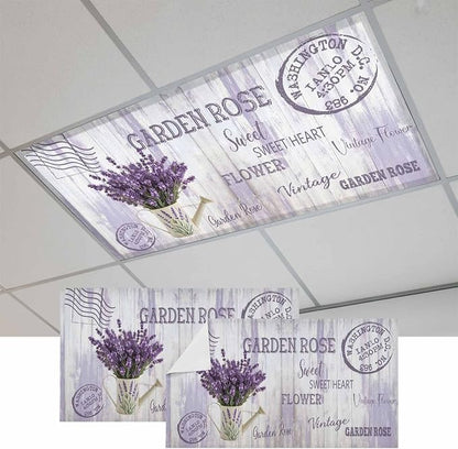 Fluorescent Light Covers for Ceiling Lights Lavender Flower Magnetic Light by Home+L6