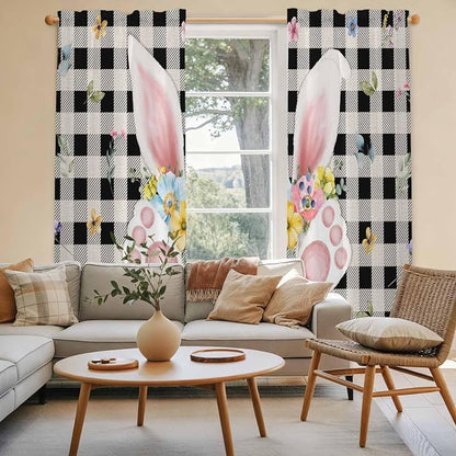Easter Window Curtains 72 Inch Long 2 Panel Set, Rod Pocket Long Curtains & - Image 3