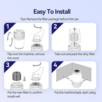 Air Purifiers for Home Bedroom, 3-in-1 HEPA Filter for Pets Dander Dust Pollen - Image 7