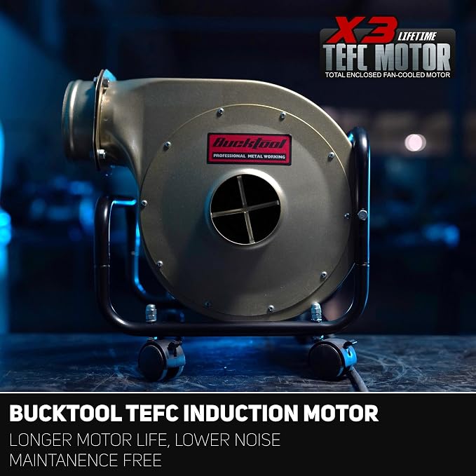 BUCKTOOL 1HP 6.5AMP Wall-mount Dust Collector - Image 3