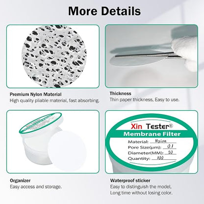 50 Nylon disc Membrane Filters Filter Pieces Nylon Disc Membrane Filters mm - Image 7