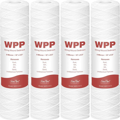SimPure 5 Micron 10" x 2.5" String Wound Whole House Water Filter Cartridge by SimPure_Water