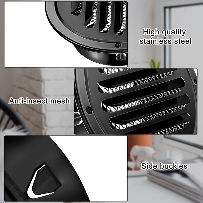 Zonon 8 Pcs Stainless Steel Soffit Vents 6 Inch Round Dryer Vent Cover - Image 3