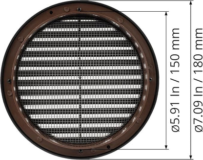 Black 6" Inch Round Ventilation Grille - Image 5