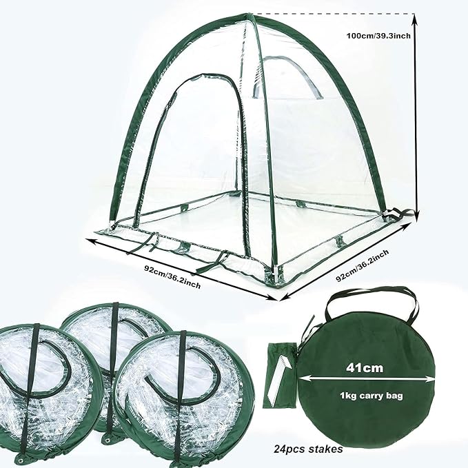 Porayhut Pop Up Greenhouse Cover Flower House, Mini Gardening Plant Sunshine - Image 2