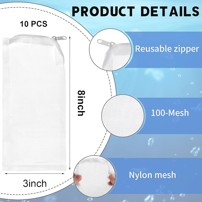 Tegeme 10 Pieces Small Aquarium Filter Media Bags - Image 2