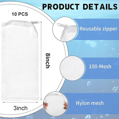 Tegeme 10 Pieces Small Aquarium Filter Media Bags - Image 2