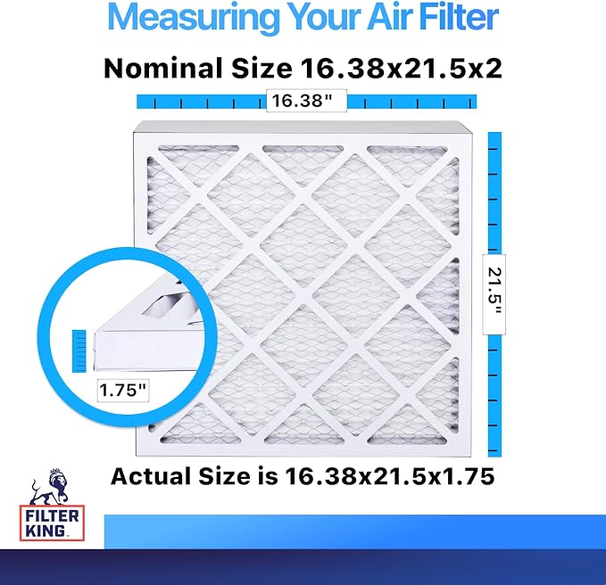Filter King 16.38x21.5x2 Air Filter | 12-PACK | MERV 8 HVAC Pleated A/C Furnace - Image 2