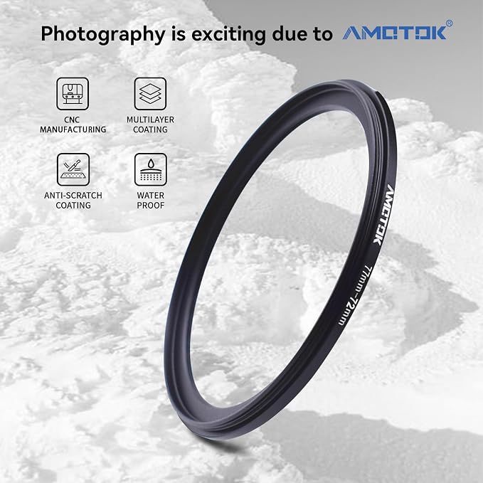 77mm Lens to 72mm Camera Lens Adapter, 77mm to 72mm Filter Step-Down Ring - Image 2