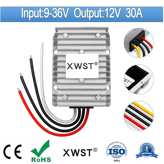 DC DC Stabilizer 9V-36V to 12V Boost Buck Converter 30A 360W Waterproof Automatic Step Up/Down Voltage Regulator 12V Volt Transformer Module