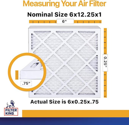 Filter King 6x12.25x1 Air Filter | 12-PACK | MERV 13 HVAC Pleated A/C Furnace - Image 2