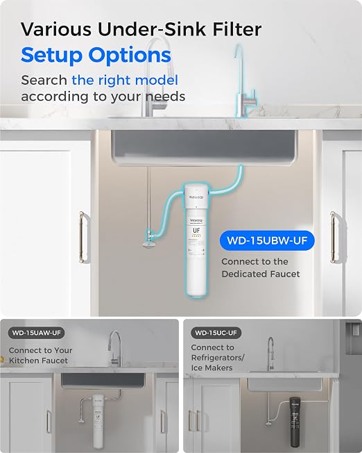 Waterdrop 15UBW-UF 0.01 μm Ultra Filtration Under Sink Water Filter System - Image 6