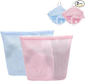 Guozcaray 2 Pcs Special Zoning laundry bag for delicates with handles mesh laundry bags washing machine laundry totes travel storage and sorting bag(Pink-Blue)