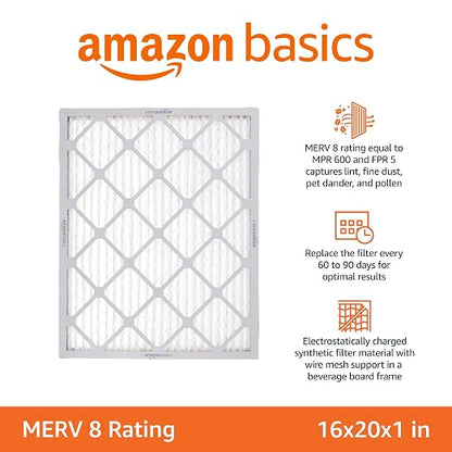 Amazon Basics 16x20x1 Air Filter 6 Pack, MERV 8 AC Furnace Filters - Image 2