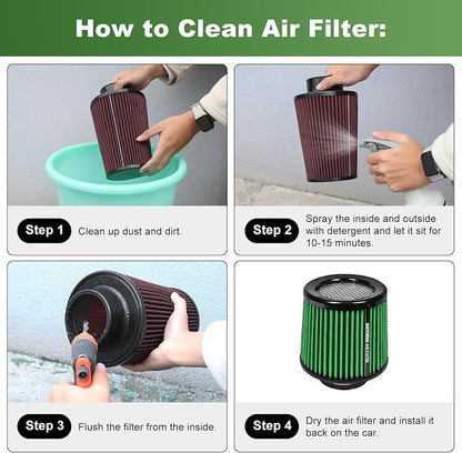 KYOSTAR Universal 3" High-Flow Air Filter, Reusable Cone Cold Air Intake - Image 5