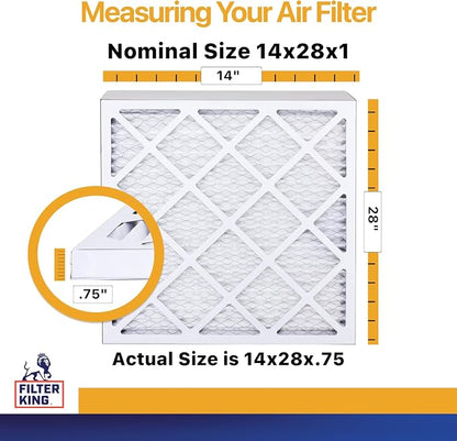 Filter King 14x28x1 Air Filter | 4-PACK | MERV 13 HVAC Pleated A/C Furnace - Image 2