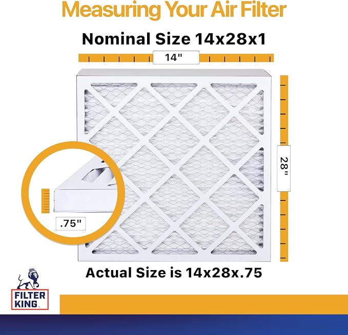 Filter King 14x28x1 Air Filter | 6-PACK | MERV 13 HVAC Pleated A/C Furnace - Image 2