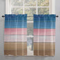 Blue Pink Brown Gradient Wood Grain Window Valance Curtains, Vintage Wood Board by IDOWMAT