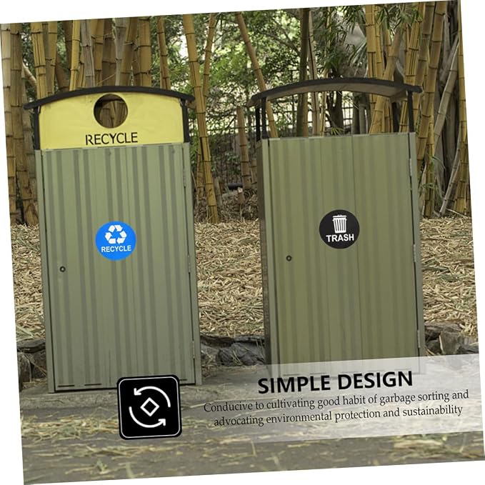 TEHAUX 8pcs Garbage Bin Sticker Waste Sorting Recycling Labels PVC Trash Can - Image 7