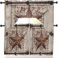 Country Star Swag Kitchen Curtains Valance and Tier Set, VintageRust Yellow by Unknown