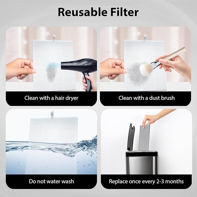 HAMARA Nail Dust Collector Replacement Filters 2 Pack – Reusable 6x7 Inch - Image 6
