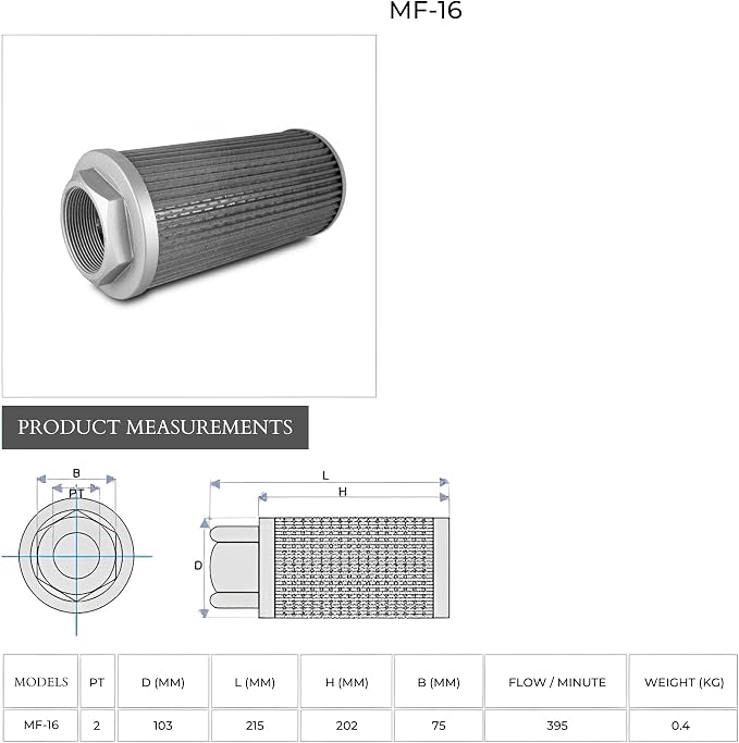Air filter for regenerative blowers | Metal mesh | 2" Female Connection | - Image 6