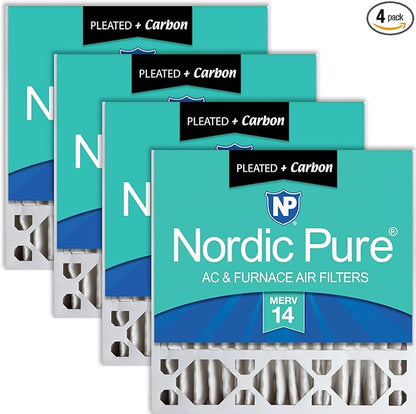 Nordic Pure 20x20x5 Honeywell Replacement Furnace Filters MERV 14 Plus Carbon 4 by NordicPure