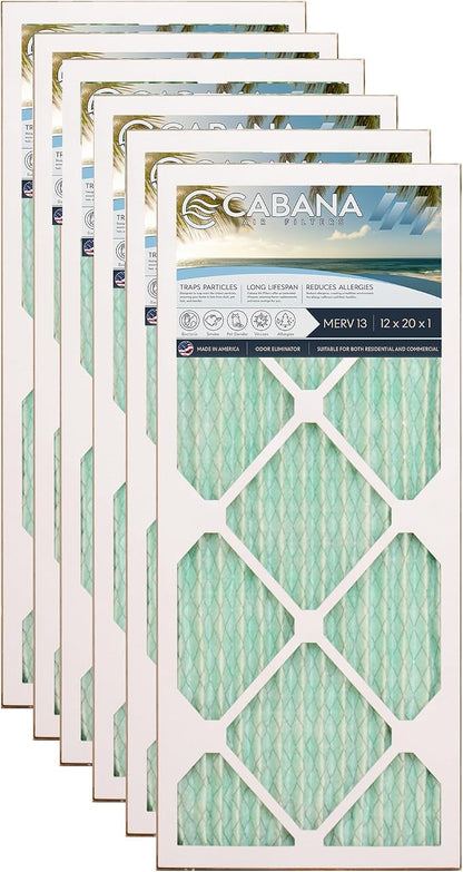 Cabana Filters 6-Pack 12x20x1 MERV 13 AC Furnace Air Filter by CabanaAirFilters
