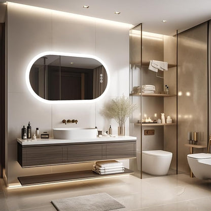 LUVODI Lighted LED Bathroom Mirror: 48x24IN Wall Mounted Dimmable 3 Colors - Image 9
