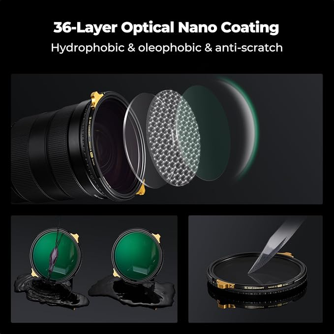 K&F CONCEPT 67mm Variable ND2-32 ND Lens Filter & Circular Polarizing Filter - Image 5
