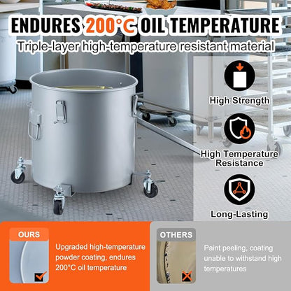 VEVOR Fryer Grease Bucket, 8 Gal Oil Disposal Caddy - Image 3