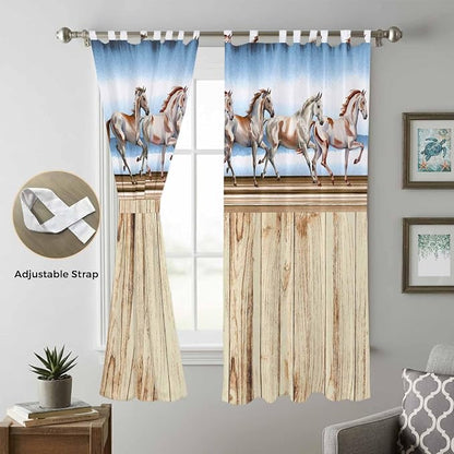 Western Horse Living Room Curtains 96 Inch Length, Window Curtains Tab Top - Image 5