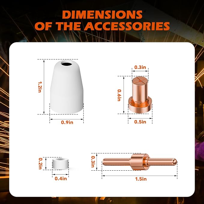 60PCS PT31 Plasma Cutter Consumables, High-Quality Cutting Performance Nozzles - Image 6