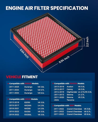 KAX Premium Engine Air Filter, GAF001 Replacement - Image 2