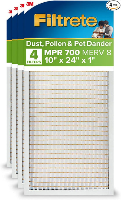 Filtrete 10x24x1 AC Furnace Air Filter, MPR 700, MERV 8, Tough on Pollen by Filtrete