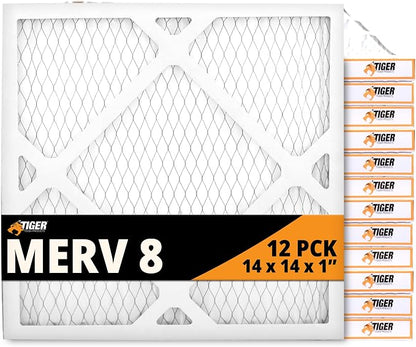 Tiger Tough 14x14x1 Air Filter MERV 8 MPR 600-800, High-Performance Pleated by TIGERTOUGHPRODUCTS