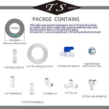 NSF 1/4" inch Water Line Tubing and Push to Connect Fittings - Image 2