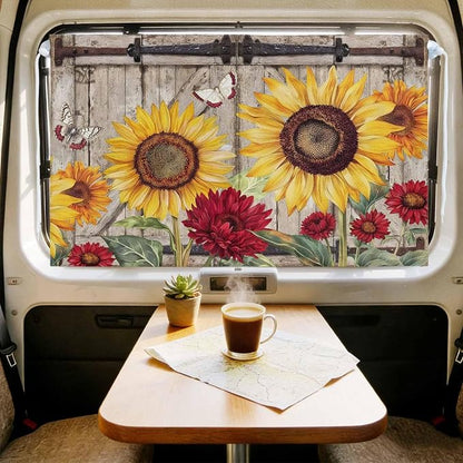 Sunflowers Magnetic Double Layer Car Window Shades, Side Window Curtains - Image 9