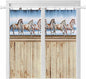 Western Horse Bathroom Curtains 63 Inch Length, Window Curtains Tab Top by Unknown