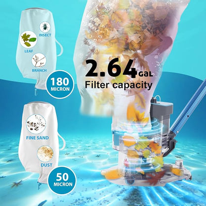 Cordless Rechargeable Pool Leaf Vacuum, Ultra Strong Suction, 3 in 1 Cleaning - Image 3