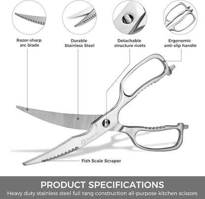 Sunnecko Kitchen Scissors for Food, Heavy Duty Scissors All Purpose Kitchen - Image 2