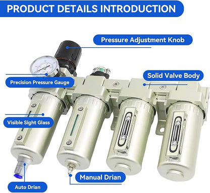1/2" NPT Industrial Grade 4 Stage Air-Dryer-for-Compressor, - Image 4