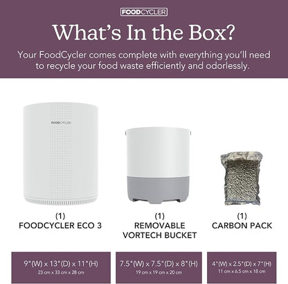Food Cycler Eco 3 Compact Kitchen Food Recycler | Indoor Composter Bin - Image 2