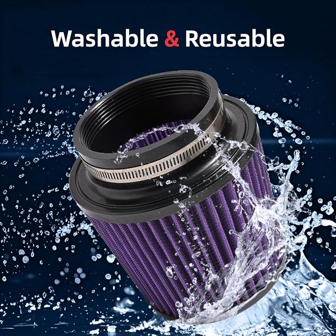 3" 3.5" 4" Inlet Car Replacement Cold Air Intake Filter 76mm 89mm 102mm 3 Sizes - Image 3